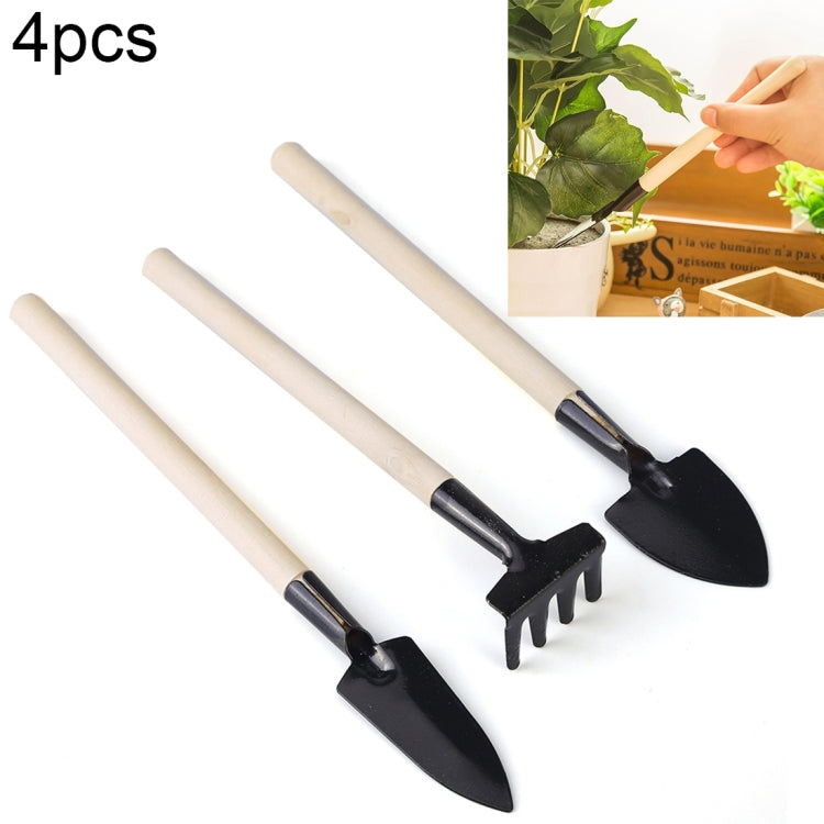 4pcs Rake Shovel Digging Trowel 3 in 1  Wooden Handle Metal Head Mini Garden Plant Tool Gardening Tool My Store