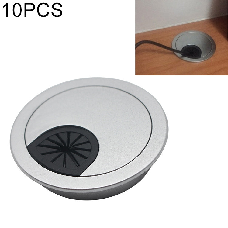 10 PCS Desk Computer Desktop Plastic Round Threading Box Hole Cover, Hole Diameter: 53mm