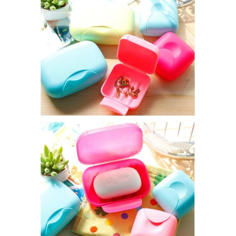 Home Travel Soap Box Lock Sealed Waterproof Leakproof Soap Holder Case with Cover Soap Dishes Container,Random Color Delivery,Large,Size:12x8x4cm