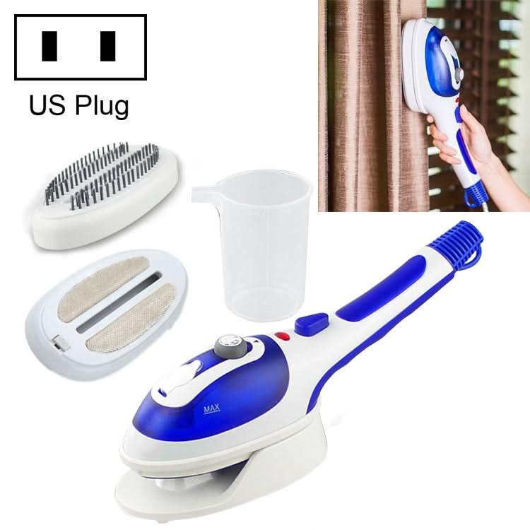 Multifunction Household Handheld Steamer Travel Portable Hand - Held Steam Hanging Hot Machine Ceramic Bottom with Flannelette Brush & Hair Brush & Measuring Cup,US Plug