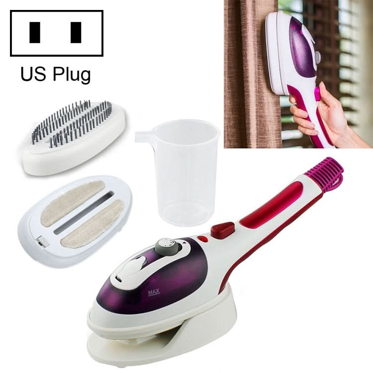 Multifunction Household Handheld Steamer Travel Portable Hand - Held Steam Hanging Hot Machine Ceramic Bottom with Flannelette Brush & Hair Brush & Measuring Cup,US Plug Reluova