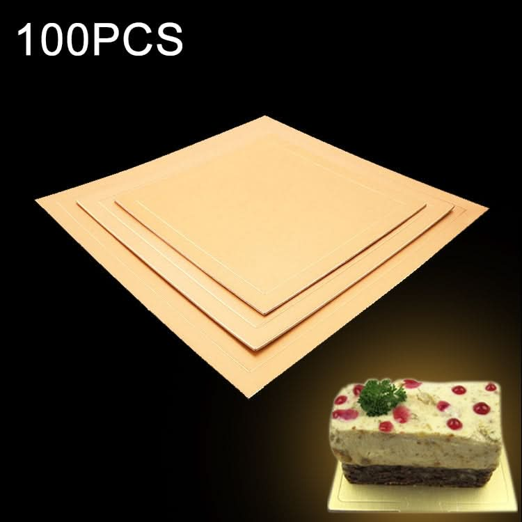 100pcs / Pack Square Cake Cardboard Pad Golden Cake Mousse Cake Mat, Size: 28 x 28cm - Reluova