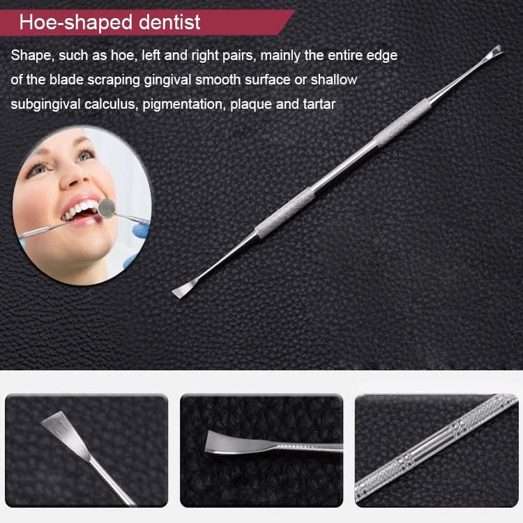 6 in 1 Dental Tool Set (Stainless Steel Probe + Hoe-shaped Dentist + Sickle Dentist + Tooth Stain Rejection Device + Dental Tweezers + Mouth Mirror)-Reluova