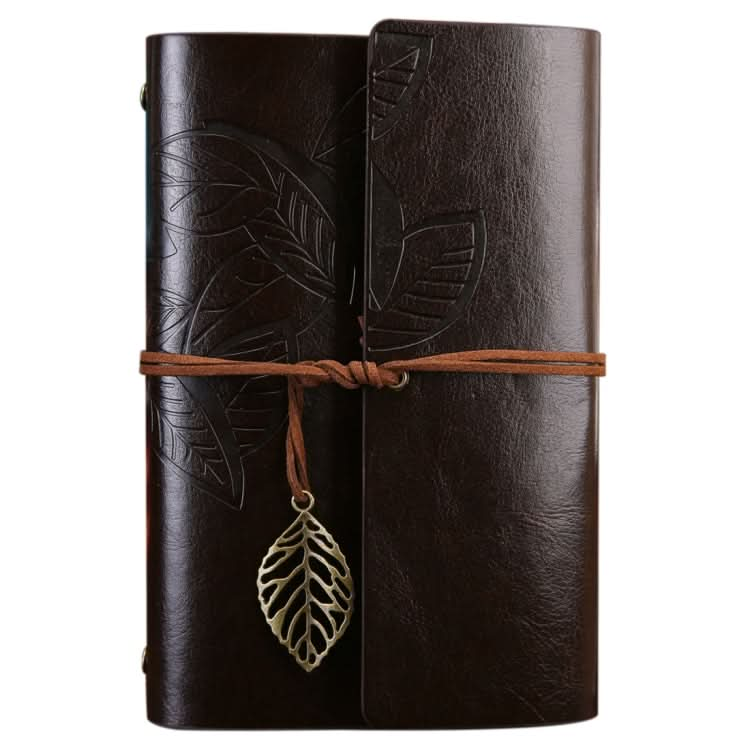 Creative Retro Autumn Leaves Pattern Loose-leaf Travel Diary Notebook, Size: L Reluova