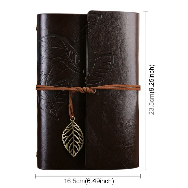 Creative Retro Autumn Leaves Pattern Loose-leaf Travel Diary Notebook, Size: L Reluova