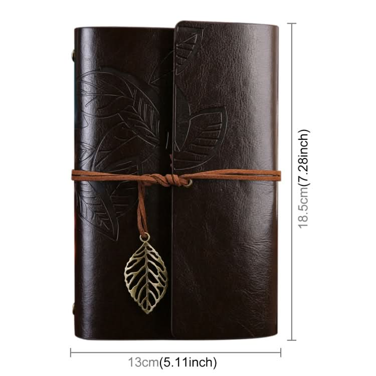 Creative Retro Autumn Leaves Pattern Loose-leaf Travel Diary Notebook, Size: M Reluova