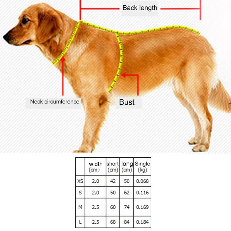 Pet Dogs A7 Reflective Polyester Chest Harness Lead Leash Traction Big Dogs Safety Chain Rope Collar, Size: L, 2.5*68*84cm - Reluova