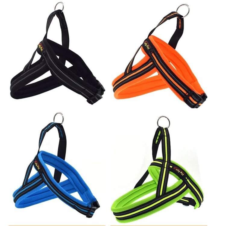 Pet Dogs A7 Reflective Polyester Chest Harness Lead Leash Traction Big Dogs Safety Chain Rope Collar, Size: L, 2.5*68*84cm - Reluova