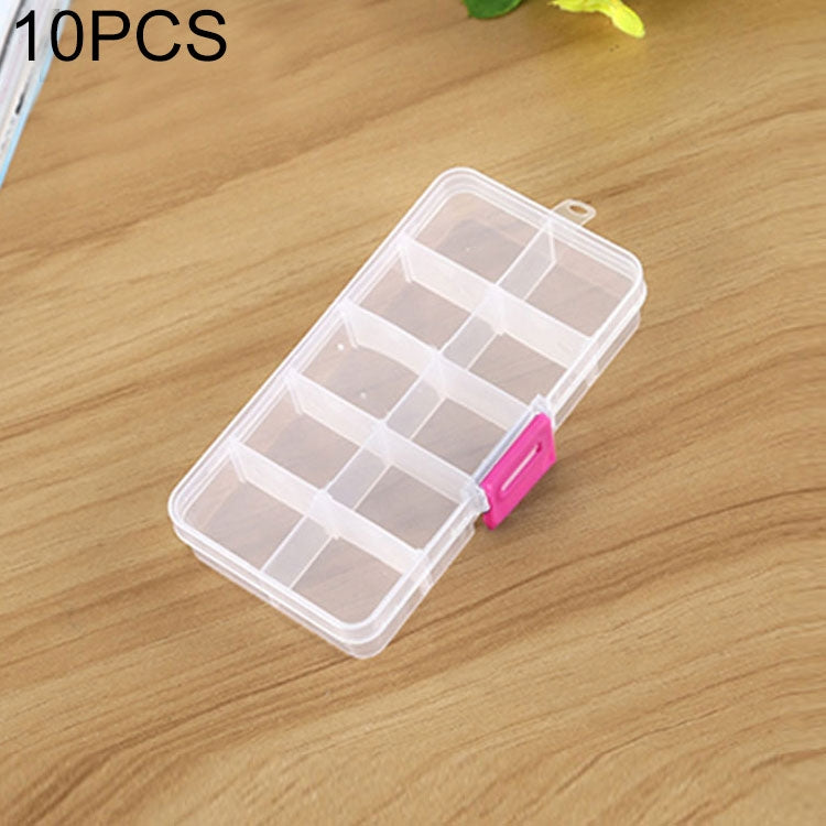 10 PCS Removable Grid Plastic Box Organizer for Jewelry Earring Fishing Hook Small Accessories, Size: Small, 10 Slots