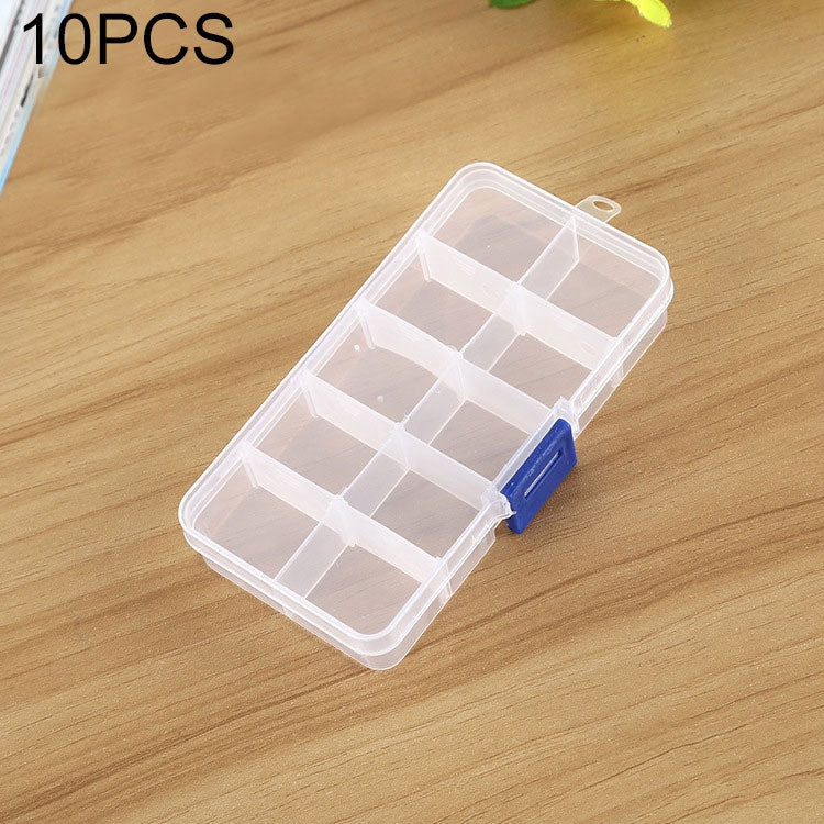 10 PCS Removable Grid Plastic Box Organizer for Jewelry Earring Fishing Hook Small Accessories, Size: Small, 10 Slots