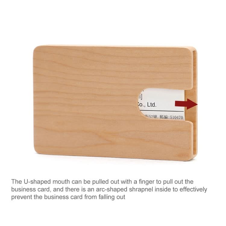 Business U-shaped Wooden Maple Card Holder Credit Card ID Case Holder Reluova