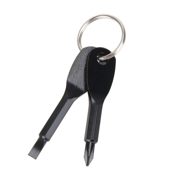 Outdoor Portable 2 in 1 Slotted + Cross Screwdriver Set Tool with Keyring Reluova