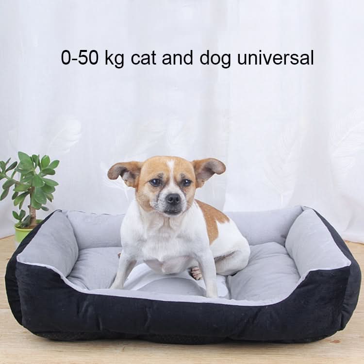 Dog Bone Pattern Big Soft Warm Kennel Pet Dog Cat Mat Blanket, with Rattan Mat & Blanket Size: S, 60×45×15cm - Reluova