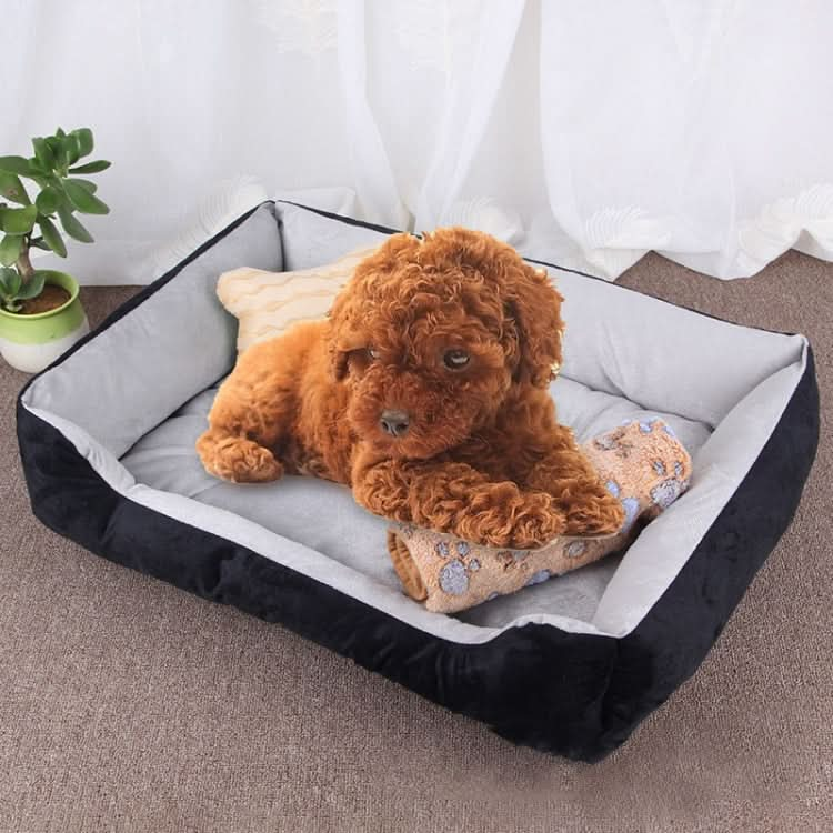 Dog Bone Pattern Big Soft Warm Kennel Pet Dog Cat Mat Blanket, with Blanket Size: L, 80×60×15cm - Reluova