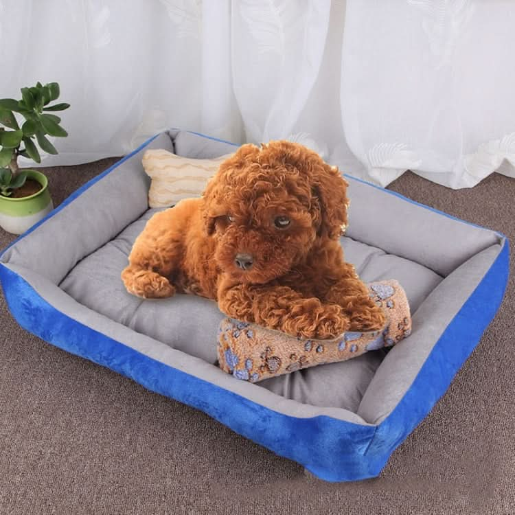 Dog Bone Pattern Big Soft Warm Kennel Pet Dog Cat Mat Blanket, with Blanket Size: L, 80×60×15cm - Reluova