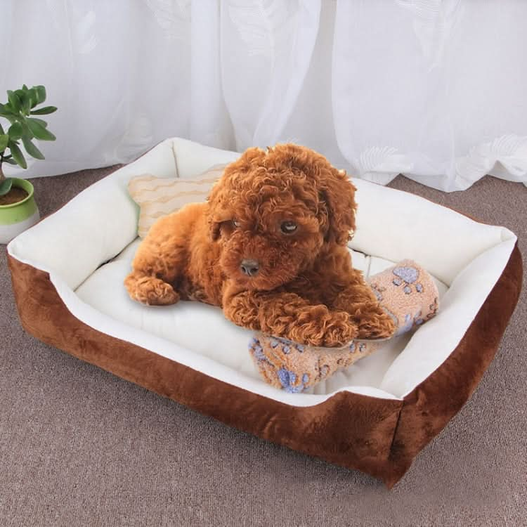 Dog Bone Pattern Big Soft Warm Kennel Pet Dog Cat Mat Blanket, with Blanket Size: L, 80×60×15cm - Reluova