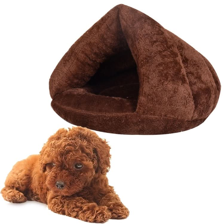 Triangular Cat Kennel Warm Thicken Mongolian Yurt Pet Dogs Cats House Size: M, 40×40×30cm - Reluova