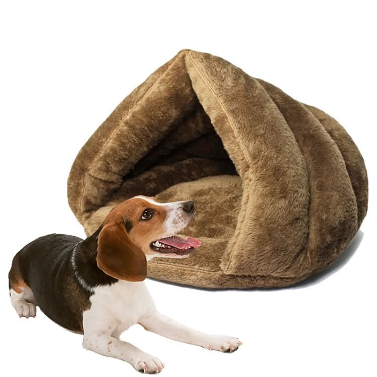 Triangular Cat Kennel Warm Thicken Mongolian Yurt Pet Dogs Cats House Size: L, 45×45×33cm - Reluova