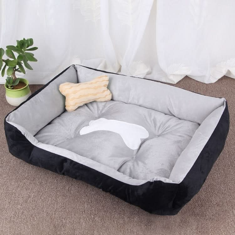 Dog Bone Pattern Big Soft Warm Kennel Pet Dog Cat Mat Blanket, Size: XXS, 45×30×15cm - Reluova