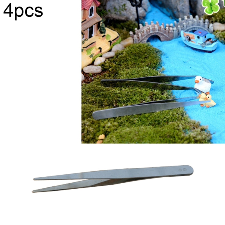 4pcs Stainless Steel Plants Cleaner Tool Straight Tweezer Plants Cleaning Tool Aquarium Maintenance Tools Marine Aquarium Live Plants Tweezers,Length:12cm My Store