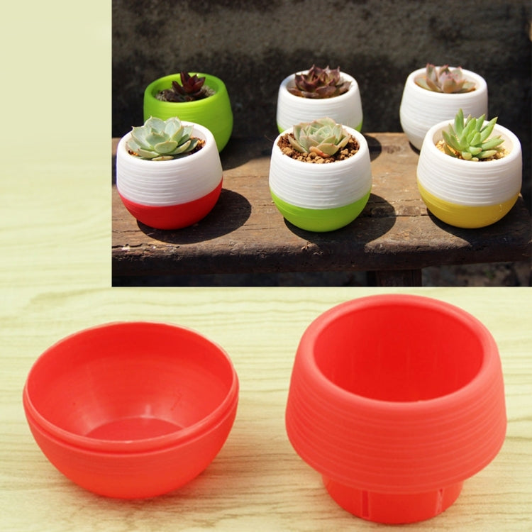 Colourful Mini Round Plastic Plant Flower Pot Garden Home Office Decoration Nursery Pots Succulent Plant Flowerpot with Water Tank, Random Color Delivery My Store