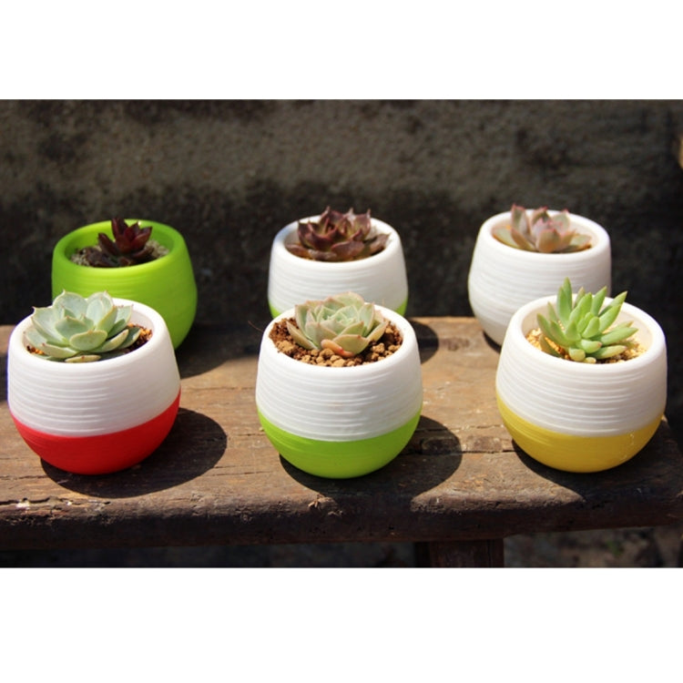 Colourful Mini Round Plastic Plant Flower Pot Garden Home Office Decoration Nursery Pots Succulent Plant Flowerpot with Water Tank, Random Color Delivery My Store