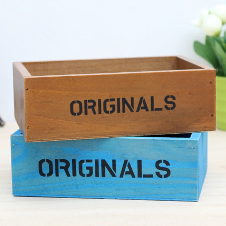 Retro Square Wooden Flower Pot Wooden Box Woody Storage Box Multi-functional Wooden Box Desktop Storage Box Multi-meat Flower Plant Box Nursery Box, Random Color Delivery My Store