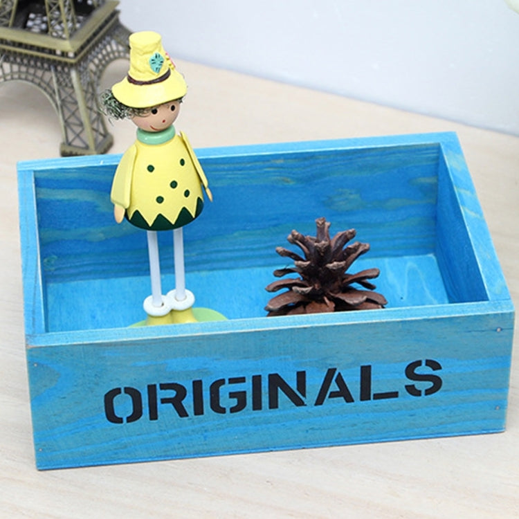 Retro Square Wooden Flower Pot Wooden Box Woody Storage Box Multi-functional Wooden Box Desktop Storage Box Multi-meat Flower Plant Box Nursery Box, Random Color Delivery My Store