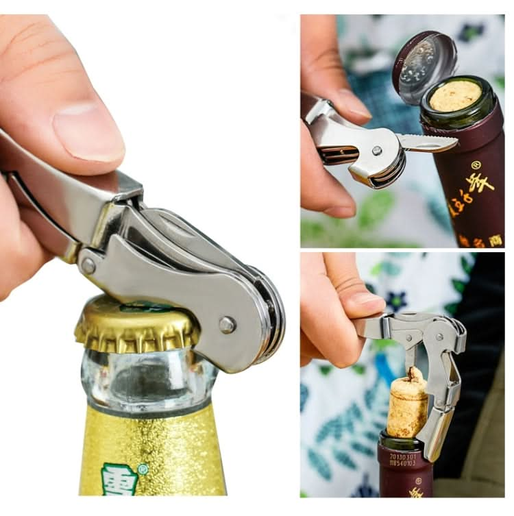 Multi-function Sea Horse Pattern Stainless Wine Bottle Opener, Can Opener Bottle Opener, Random Color Delivery - Reluova