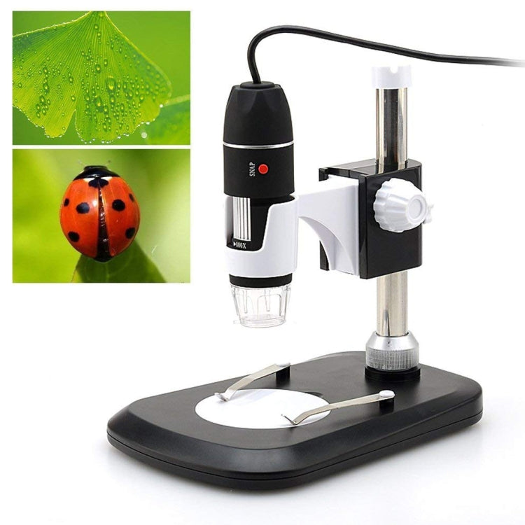 DMS-MDS800 40X-1600X Magnifier 2.0MP Image Sensor USB Digital Microscope with 8 LEDs & Professional Stand Reluova