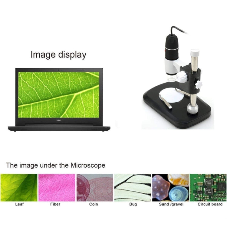 DMS-MDS800 40X-1600X Magnifier 2.0MP Image Sensor USB Digital Microscope with 8 LEDs & Professional Stand Reluova