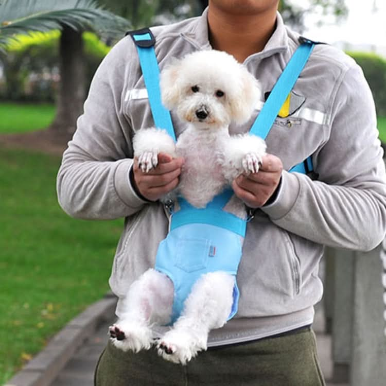 Pet Chest Backpack / Soft Leather Trouser Style Bag / Portable Pet Backpack for Dog and Other Pets Medium , Size:28*20cm - Reluova