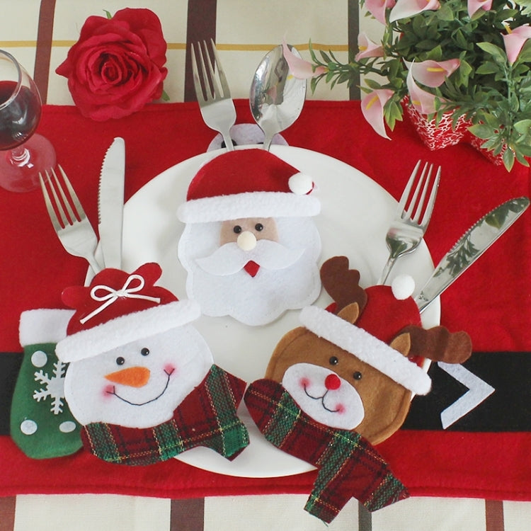 3 in 1 Christmas Decoration Round Face Style Cutlery Holders