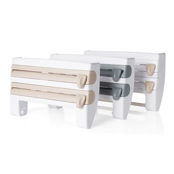 Kitchen Wall Mounted Cling Film Holder Wrap Storage Rack Hanger Rack Cutting Device, Size: 39 x 10 x 24cm - Reluova