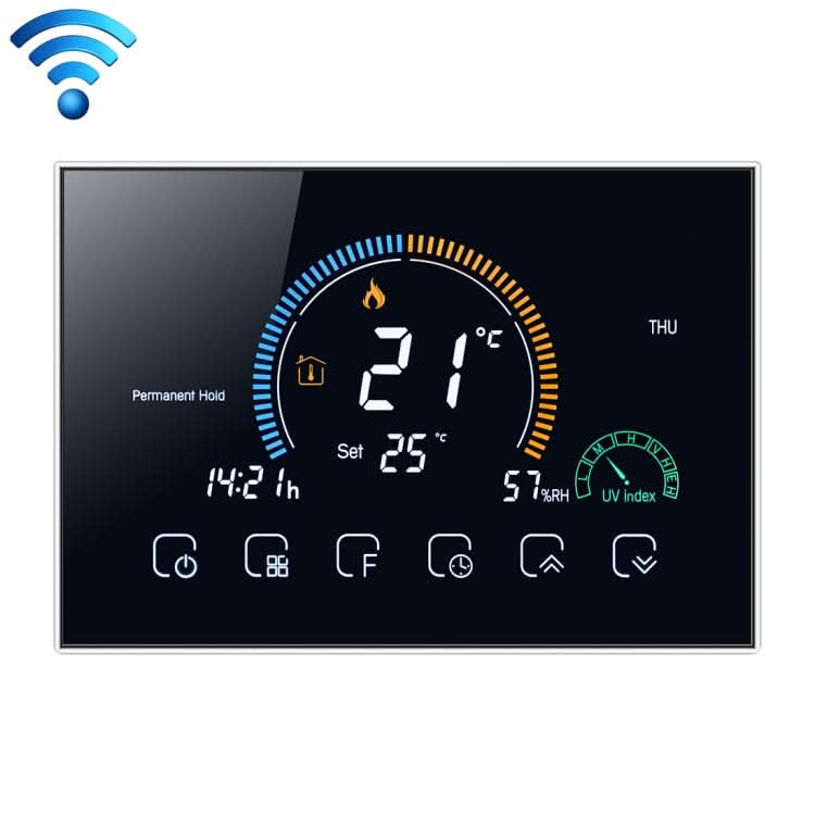 BHT-8000-GALW Control Water Heating Energy-saving and Environmentally-friendly Smart Home Negative Display LCD Screen Round Room Thermostat with WiFi My Store