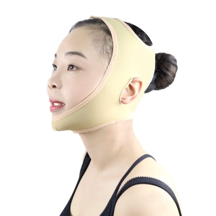 Lycra Flesh Color Breathable Skin Care And Lift Reduce Double Chin Mask Face Belt, Size: L Reluova