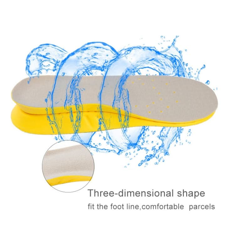 1 Pair PU Breathable Soft Sports Shock-absorbing Insole Sweat-absorbent Foot Pad Elastic Shoe Insert, Size: S(2-5 Yards)