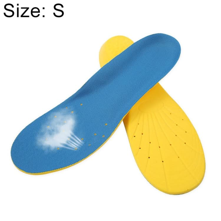 1 Pair PU Breathable Soft Sports Shock-absorbing Insole Sweat-absorbent Foot Pad Elastic Shoe Insert, Size: S(2-5 Yards)