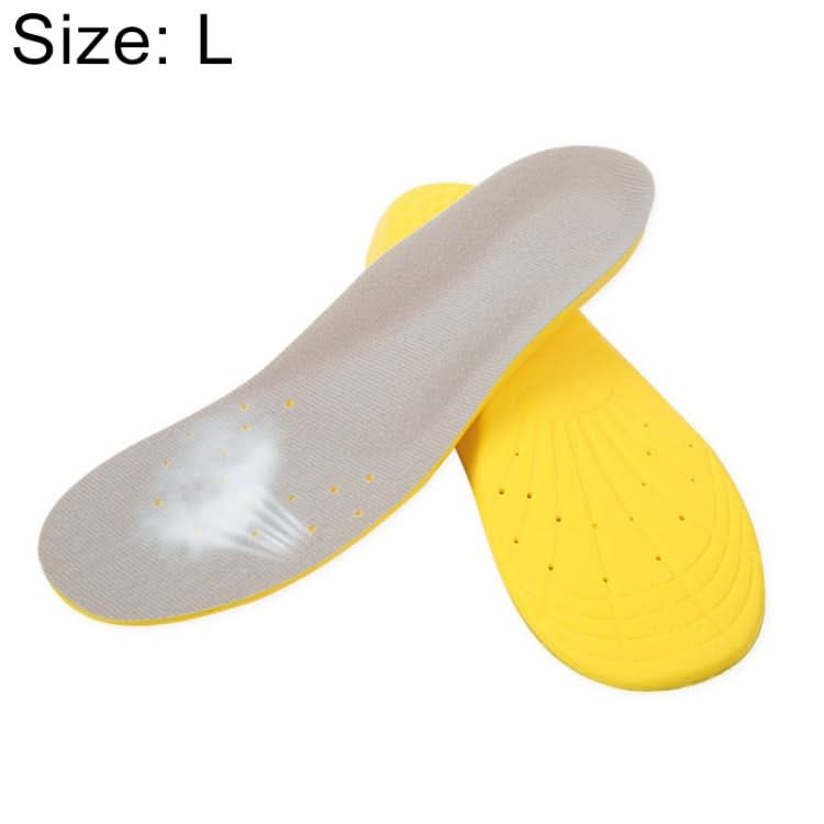 1 Pair PU Breathable Soft Sports Shock-absorbing Insole Sweat-absorbent Foot Pad Elastic Shoe Insert, Size: L(8-12 Yards)