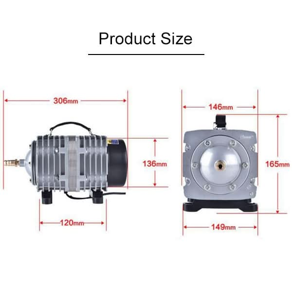 ACO-012A 390W 158L/Min Electromagnetic Air Pump Compressor Seafood Fish Tank Increase Oxygen Air Flow Spliter, US Plug - Reluova