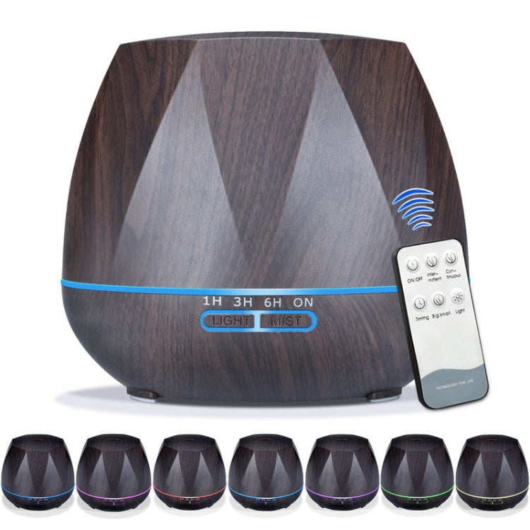 Peach Shape Wood Grain Remote Control Ultrasonic Humidifier Aromatherapy Machine Automatic Alcohol Sprayer with LED Lights, Capacity: 400mL, AU Plug (Light Wood Color)