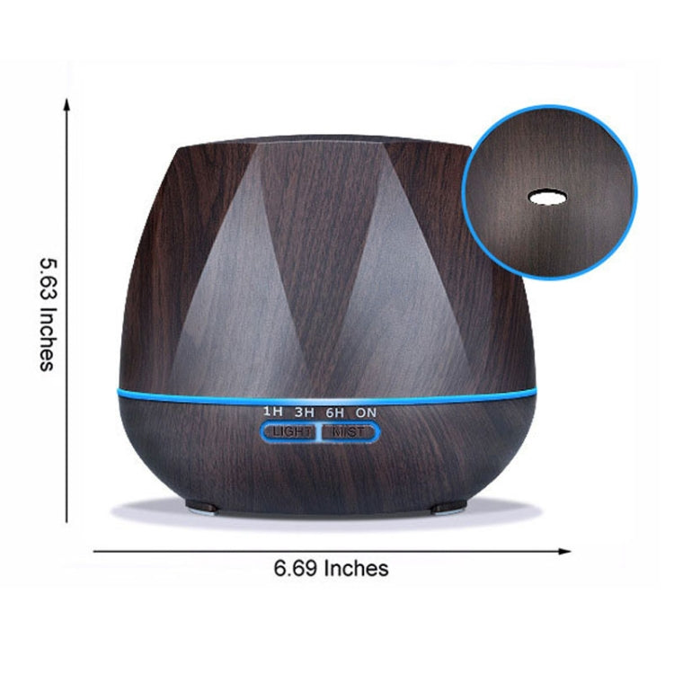 Peach Shape Wood Grain Remote Control Ultrasonic Humidifier Aromatherapy Machine Automatic Alcohol Sprayer with LED Lights, Capacity: 400mL, AU Plug (Light Wood Color) Reluova