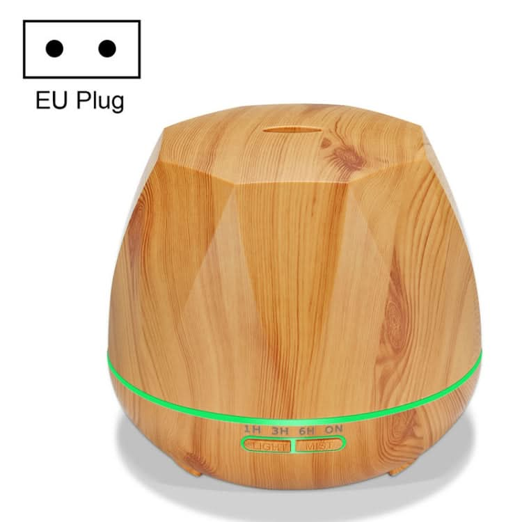 Peach Shape Wood Grain Remote Control Ultrasonic Humidifier Aromatherapy Machine Automatic Alcohol Sprayer with LED Lights, Capacity: 400mL, EU Plug (Dark Wood Color) Reluova