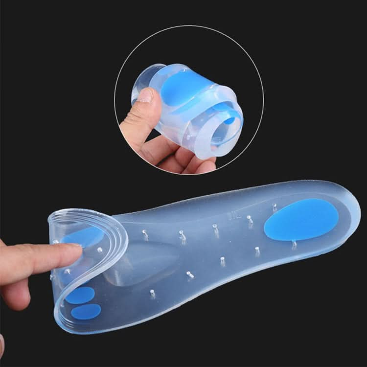 1 Pair Transparent Cushioning Silica Gel Insoles  Size: 35-37yards