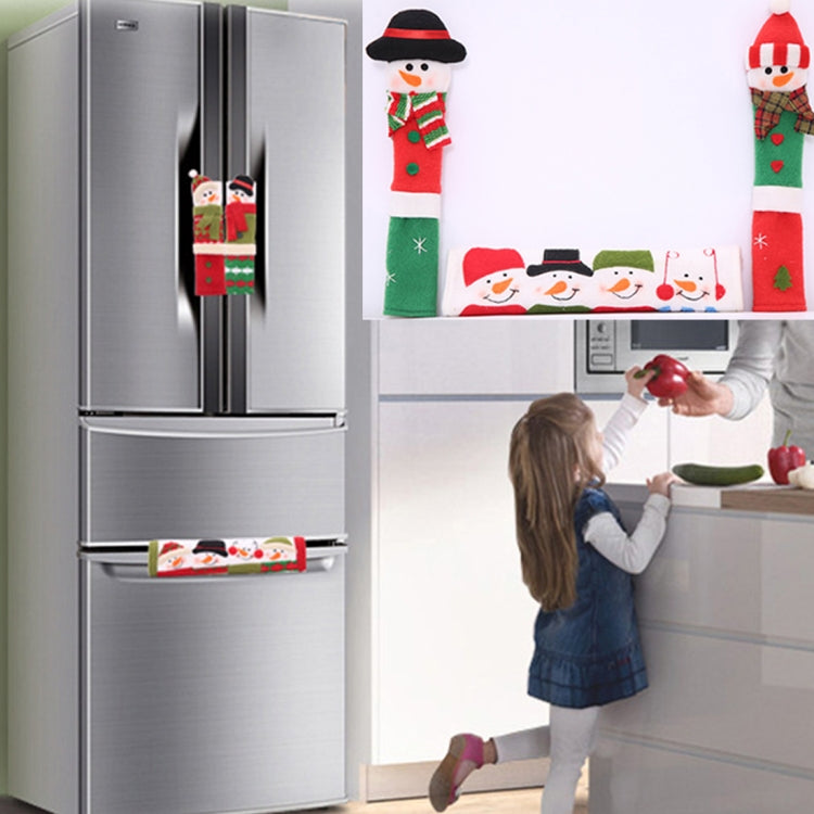 3 in 1 Christmas Style Cloth Fridge Microwave Oven Door Handle Cover Set, Size: 23*14cm My Store