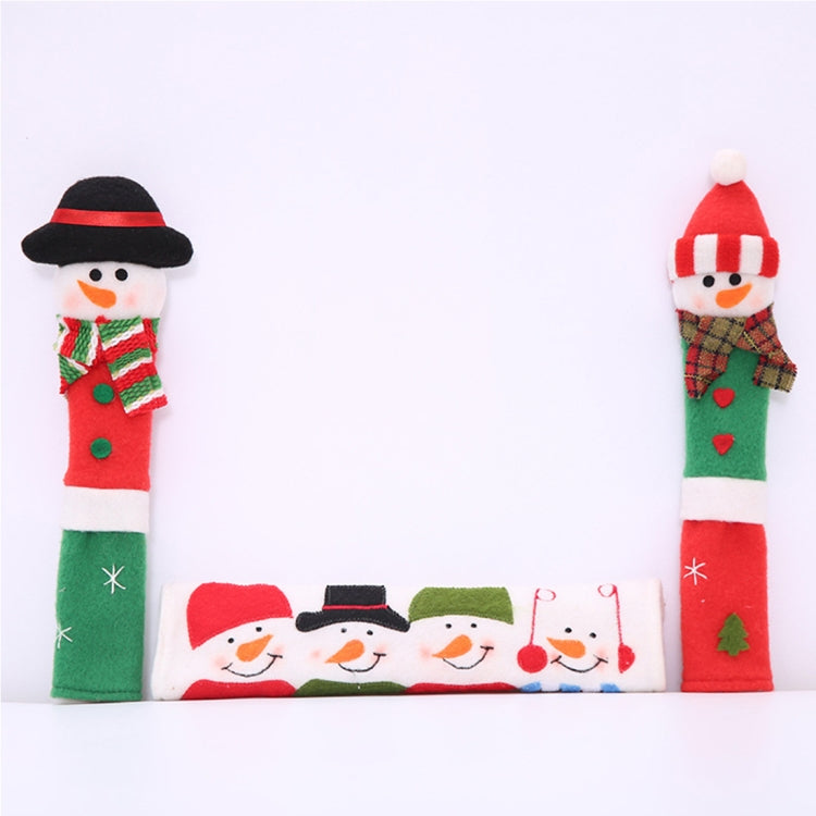 3 in 1 Christmas Style Cloth Fridge Microwave Oven Door Handle Cover Set, Size: 23*14cm My Store