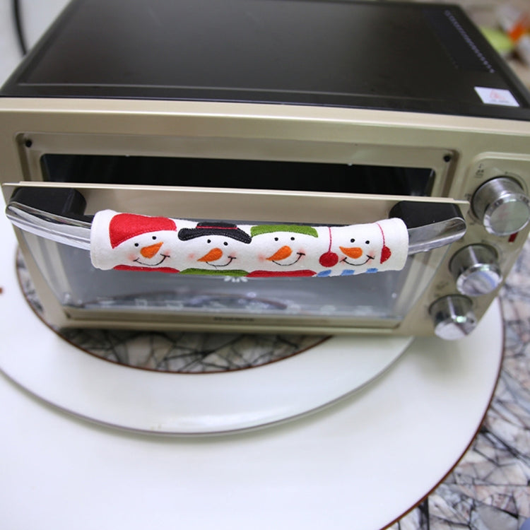 3 in 1 Christmas Style Cloth Fridge Microwave Oven Door Handle Cover Set, Size: 23*14cm My Store