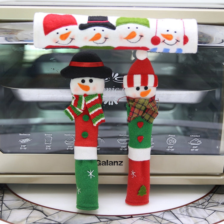 3 in 1 Christmas Style Cloth Fridge Microwave Oven Door Handle Cover Set, Size: 23*14cm My Store