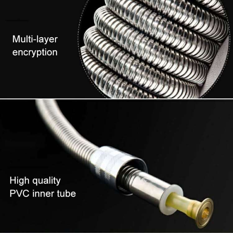 1.5m G1/2 Inch Flexible Stainless Steel Showerhead Hose Pipe Compact Anti Burst Bath Water Pipe