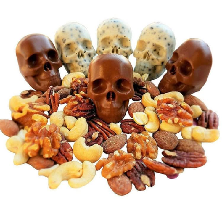 Halloween 3D Skull Head Ice Cube Mold Home Bar Silicone 4 Lattice Ice Cube Biscuit Cake Chocolate Maker Moulds - Reluova